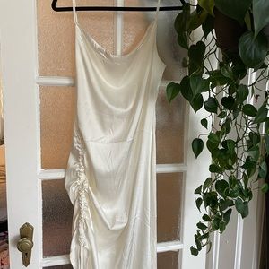 Satin white slip dress